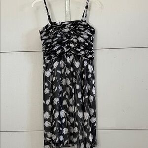 White House Black Market Black and White Midi Dress